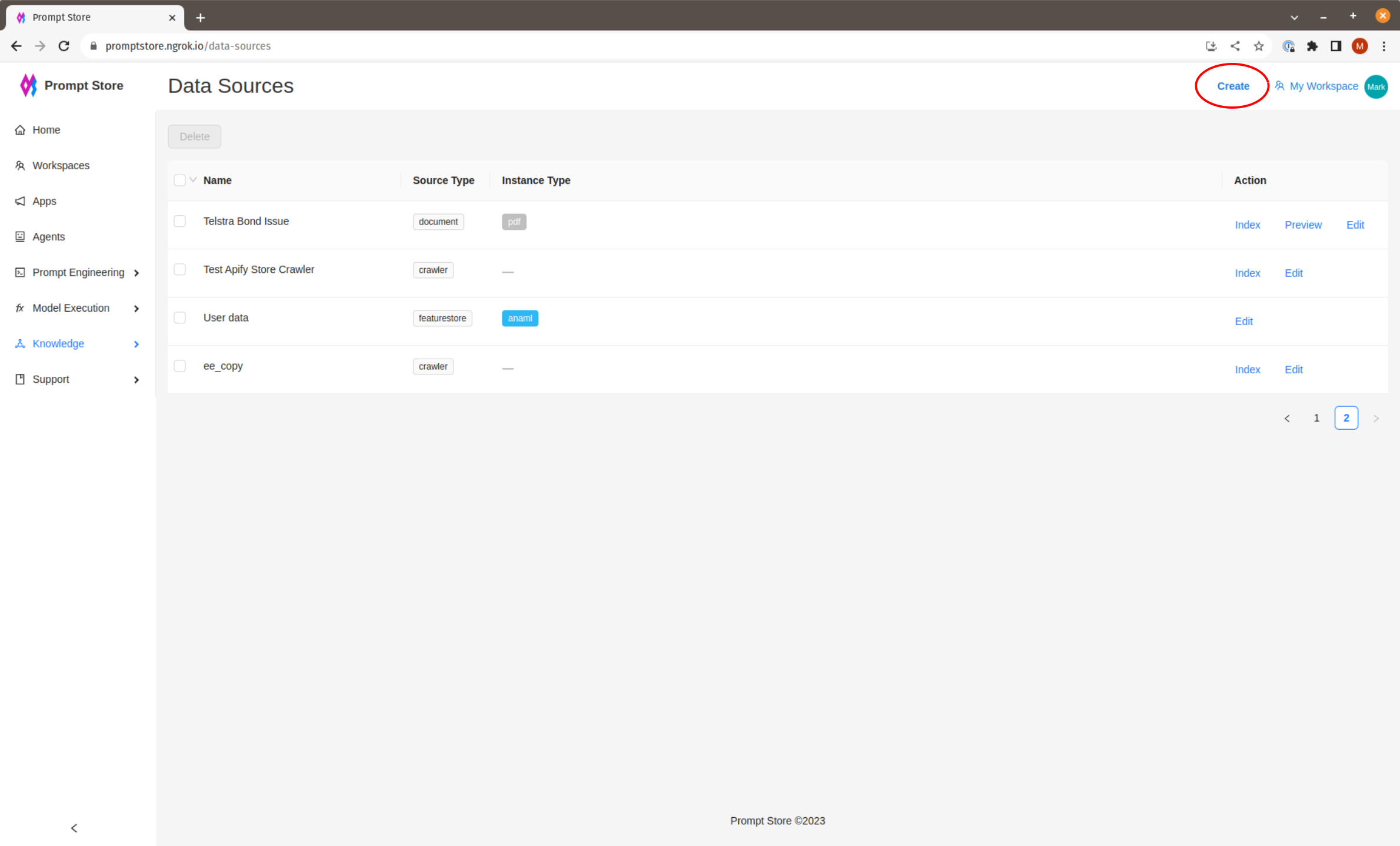 Data Source List