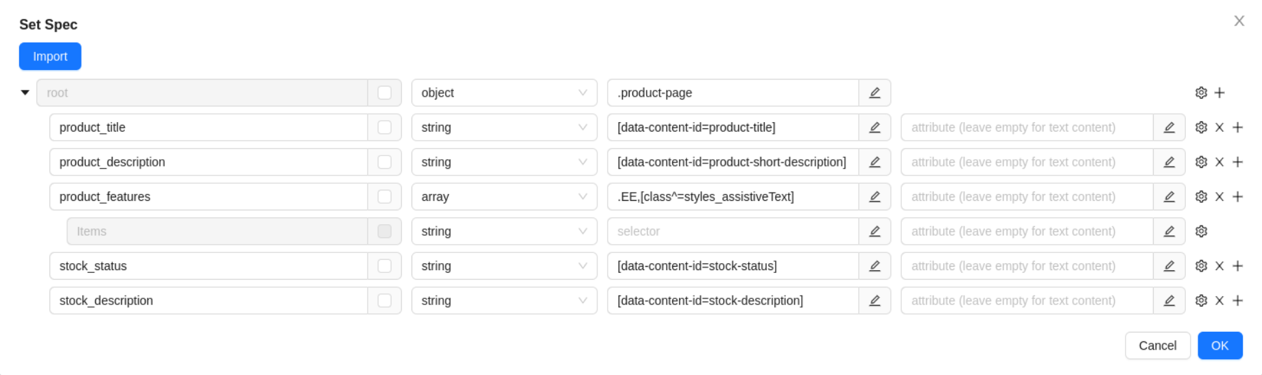 Scraping Spec
