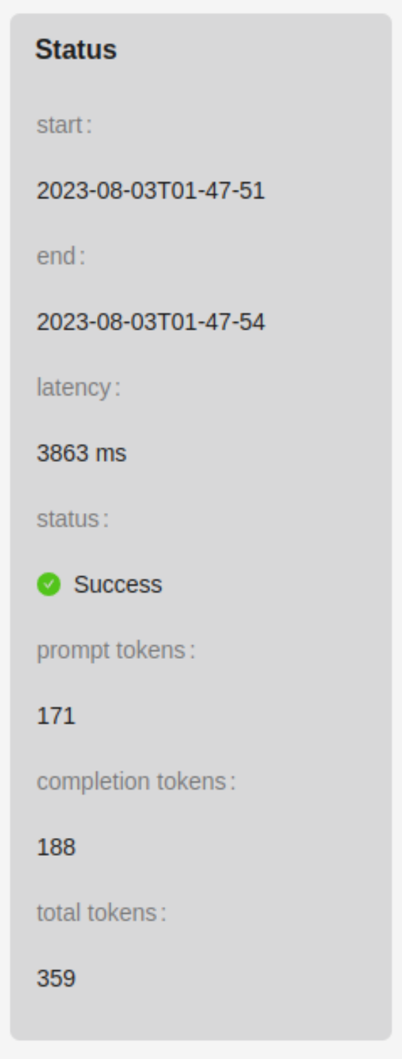 Trace Status Trace Status